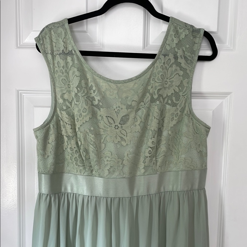 NWT Ever Pretty Classic Round Neck Backless Lace Bodice Mint Green US 16